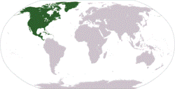 Dnya haritasnda Kuzey Amerika