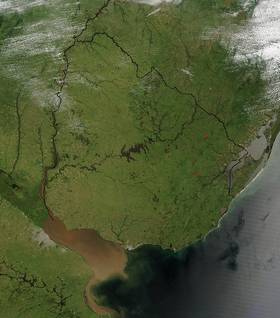 Uruguay'ın uzaydan görüntüsü